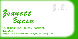 zsanett bucsu business card